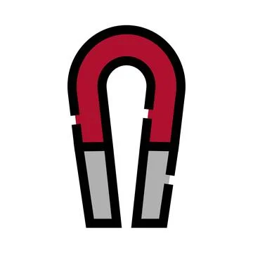 Horseshoe magnet illustrating basic physics and attraction principle 스톡 일러스트