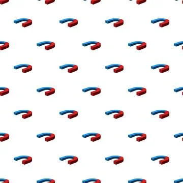 Horseshoe magnet pattern showing attraction and science background Stock Illustration