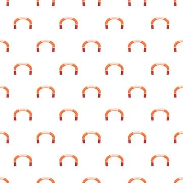 Horseshoe magnets creating a repeating pattern on white background Stock Illustration