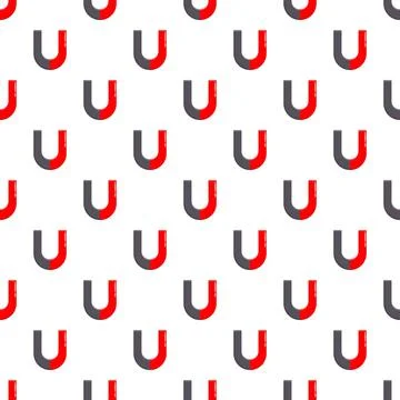 Horseshoe magnets forming seamless pattern symbolizing attraction Stock Illustration