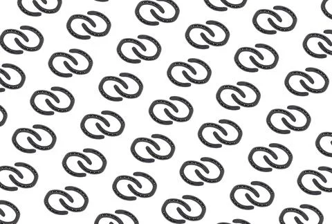 Horseshoe pattern black background texture symbol of luck on isolated backgro Stock Photos