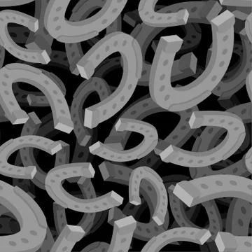 Horseshoe pattern seamless. Good luck symbol. vector illustration Stock Illustration