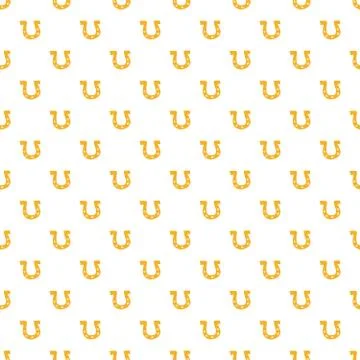 Horseshoe Seamless Pattern, Hand Drawn doodle background. Vector illustration Stock Illustration