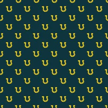 Horseshoe Seamless Pattern, Hand Drawn doodle background. Vector illustration Illustrazione stock