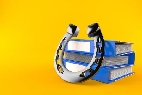 Horseshoe with stack of ring binders Stock Illustration