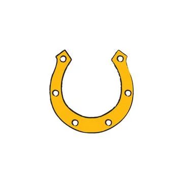 Horseshoe vector icon isolated on white background. Stock Illustration