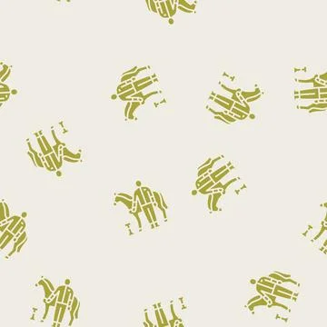 Horseshoeing blacksmith glyph seamless pattern Stock Illustration
