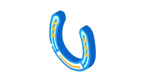 Horseshoeing blacksmith isometric icon animation Stock Footage 327286953