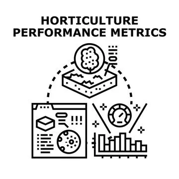 Horticulture performance metrics analysis and optimization concept Stock Illustration