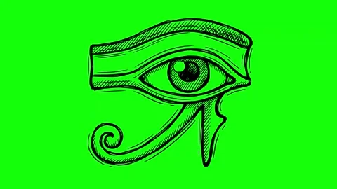 Horus eye line boil effect animation Stock Footage 340401665