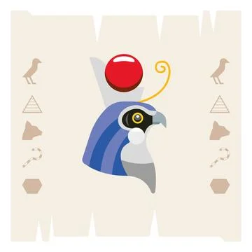Horus falcon head icon. Vector Stock Illustration