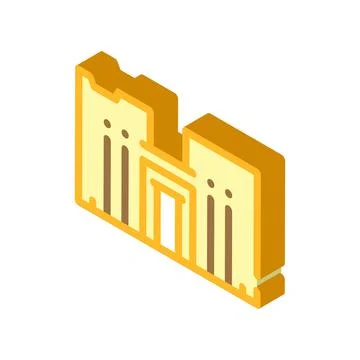 Horus temple isometric icon vector illustration color Stock Illustration