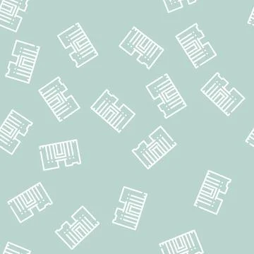 Horus temple line vector seamless pattern black Stock Illustration