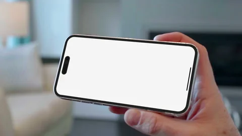Horzinotal iPhone Pro White Screen Background Template Background Stock Footage 211083672