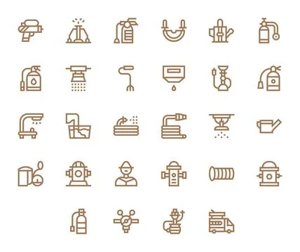 Hose 256x256 Vector Icon Pack with 28 Bold Line PIXEL Perfect Elements 스톡 일러스트