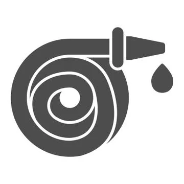 Hose and water drop solid icon, Cleaning service concept, spray gun sign on Stock Illustration