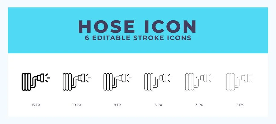 Hose icon with editable stroke. Outline icon vector illustration. Stock Illustration