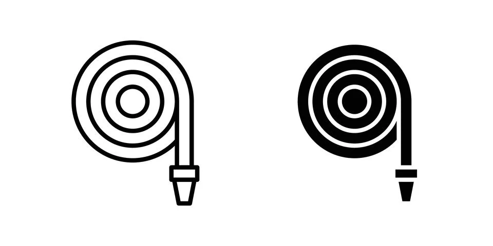 Hose icon solid, line, and editable vector set. イラスト素材