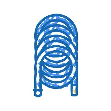Hose pipe of air compressor icon doodle illustration Ilustração Stock