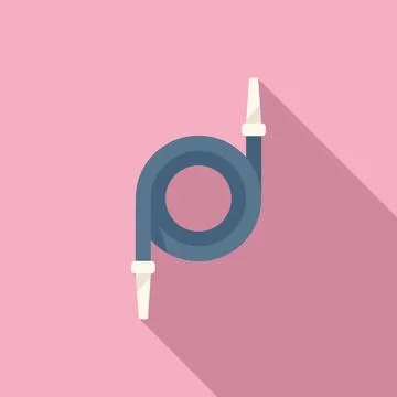 Hose pool icon flat . Cleaning pool Stock Illustration