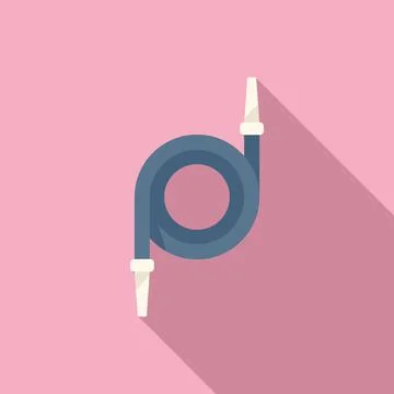 Hose pool icon flat vector. Cleaning pool Stock Illustration