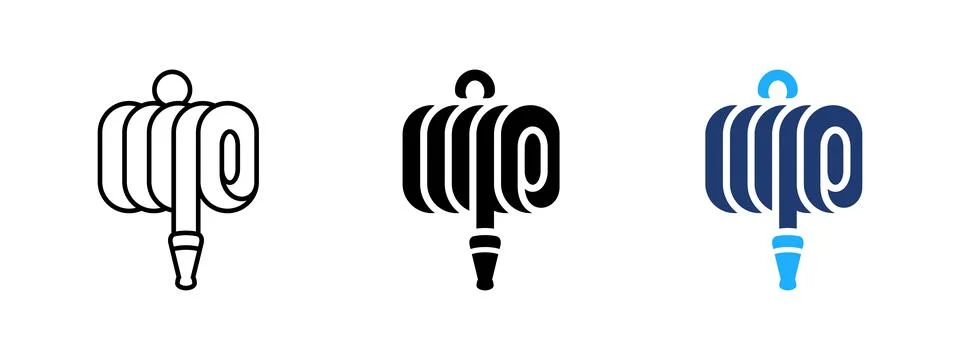 Hose roll icon. Water pipe and spray symbol. Fire, garden and irrigation si.. Stock Illustration