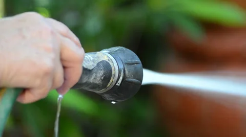 Hose throwing water jet Stock-Footage 36665713
