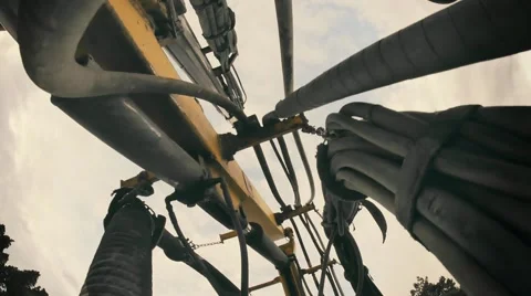 Hoses on heavy machinery Stock Footage 44727235