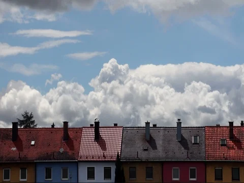 Hoses under Clouds. Time Lapse. Stock Footage 75656414