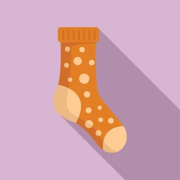 Hosiery icon flat . Winter sock Stock Illustration