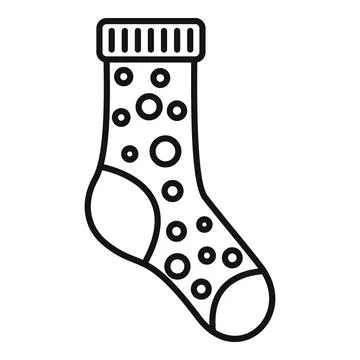 Hosiery icon outline vector. Winter sock Stock Illustration