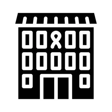 Hospice building glyph icon vector illustration black Stock Illustration