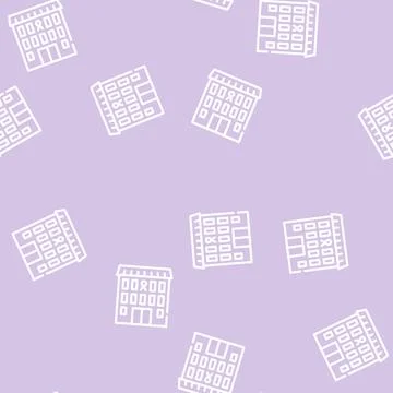 Hospice building line vector seamless pattern black Ilustración de archivo