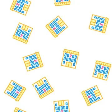 Hospice building vector seamless pattern color Ilustración de archivo