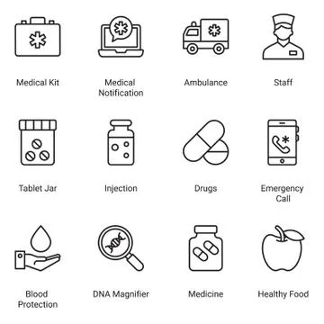 Hospital and Healthcare Stock Illustration