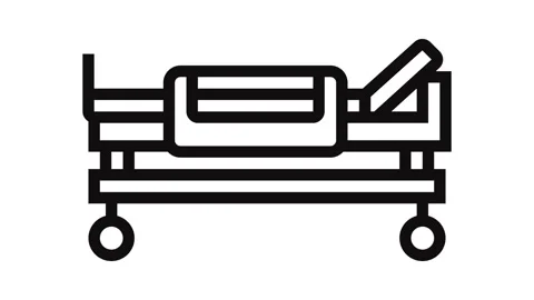 Hospital bed availability line icon animation Stock Footage 326122638