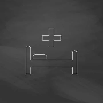 Hospital bed computer symbol Illustrazione stock