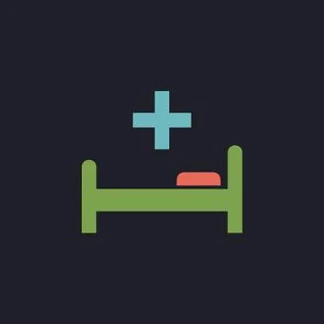 Hospital bed computer symbol Illustrazione stock