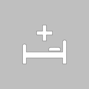 Hospital bed computer symbol Stock Illustration
