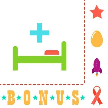 Hospital bed computer symbol イラスト素材