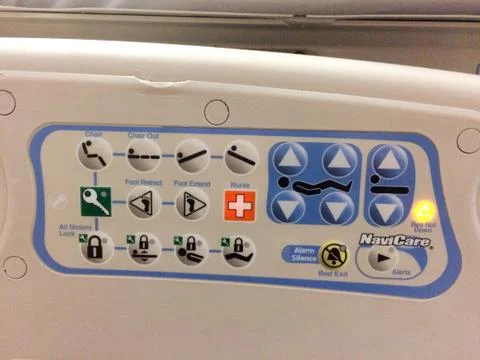 Hospital bed controls Stock Photos