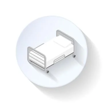 Hospital bed flat icon Stock Illustration