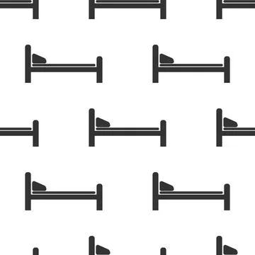 Hospital Bed icon seamless pattern on white background. Flat design. Vector Illustrazione stock