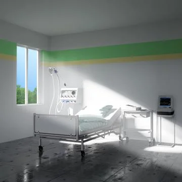 Hospital bed Stock Illustration