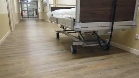 Hospital Bed Inside An Empty Corridor Stock Footage 155432150