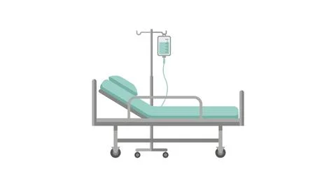Hospital Bed with IV Drip イラスト素材