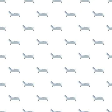 Hospital bed repeating pattern on white background Stock Illustration