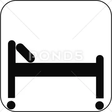 Hospital bed symbol, artwork Stock Illustration