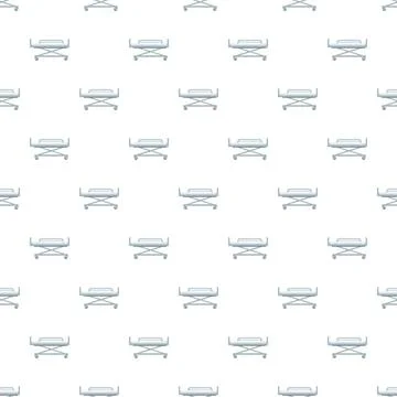 Hospital beds seamless pattern repeating medical equipment background Stock Illustration