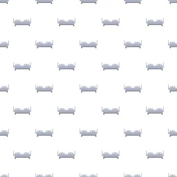 Hospital beds seamless pattern symbolizing healthcare and medicine Stock Illustration